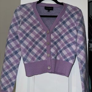 Purple Cotton Candy LA cropped cardigan